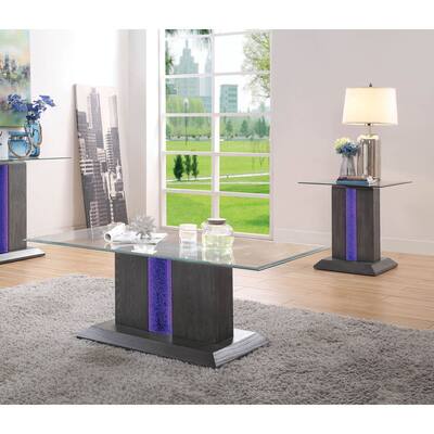 Furniture of America Quab Grey 50-inch 2-piece Accent Table Set