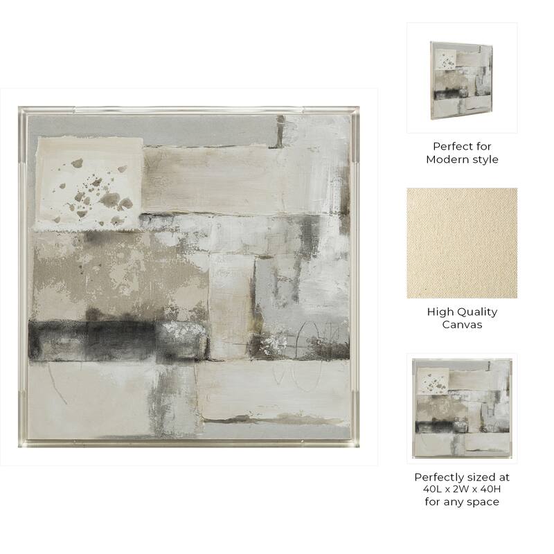Canvas Art Wall Decor Wood Abstract Design for Home Office - 40" Multi