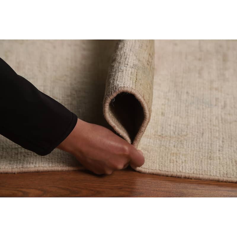 Vegetable Dye Oushak Turkish Area Rug Handmade Floral Wool Carpet - 5'10"x 9'1"