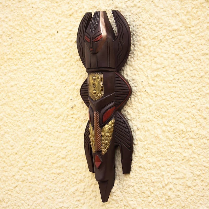 Handmade Clan Power Akan wood mask (Ghana)