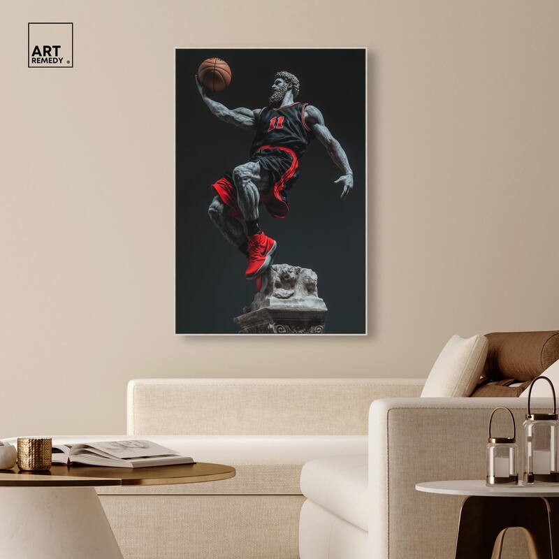 Basketball Sculpture Canvas by Art Remedy