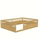preview thumbnail 3 of 23, Solid Full Wooden Floor Bed Frame with Safety Fence for Kids, Low to Ground Design for Bedroom and Playroom Use, Natural