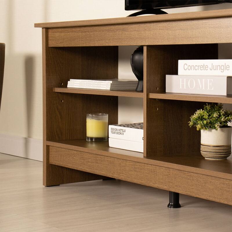 Madesa Media Console TV Stand Entertainment Center with 6 Shelves and Cable Management for 65, 75 Inch Television