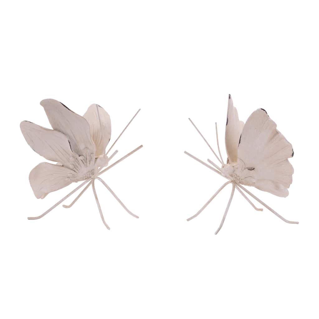 Flower Petal Butterfly Shelf Sitter (Set of 2)