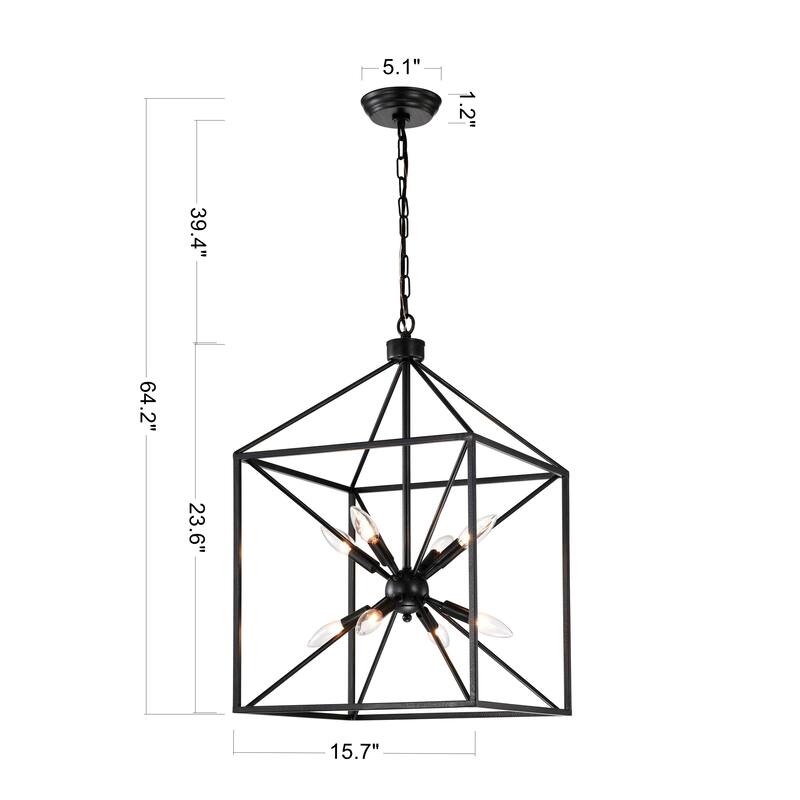 Artin 8-Light Cage Sputnik Chandelier for Dining/Living Room, Bedroom - 15.7