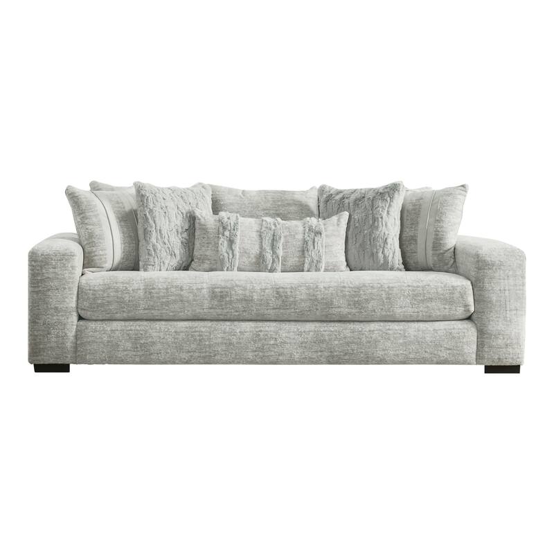 Furniture of America Rilsa USA Made 3-Seater Grey Upholstered Sofa with Pillows