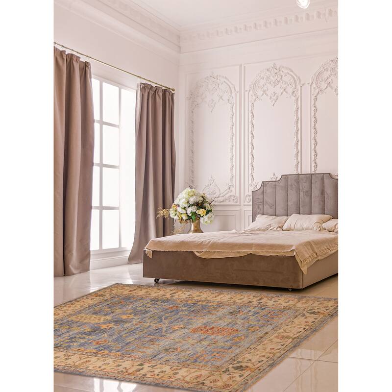 ECARPETGALLERY Hand-knotted Jules Serapi Dark Blue Wool Rug - 6'0 x 8'11