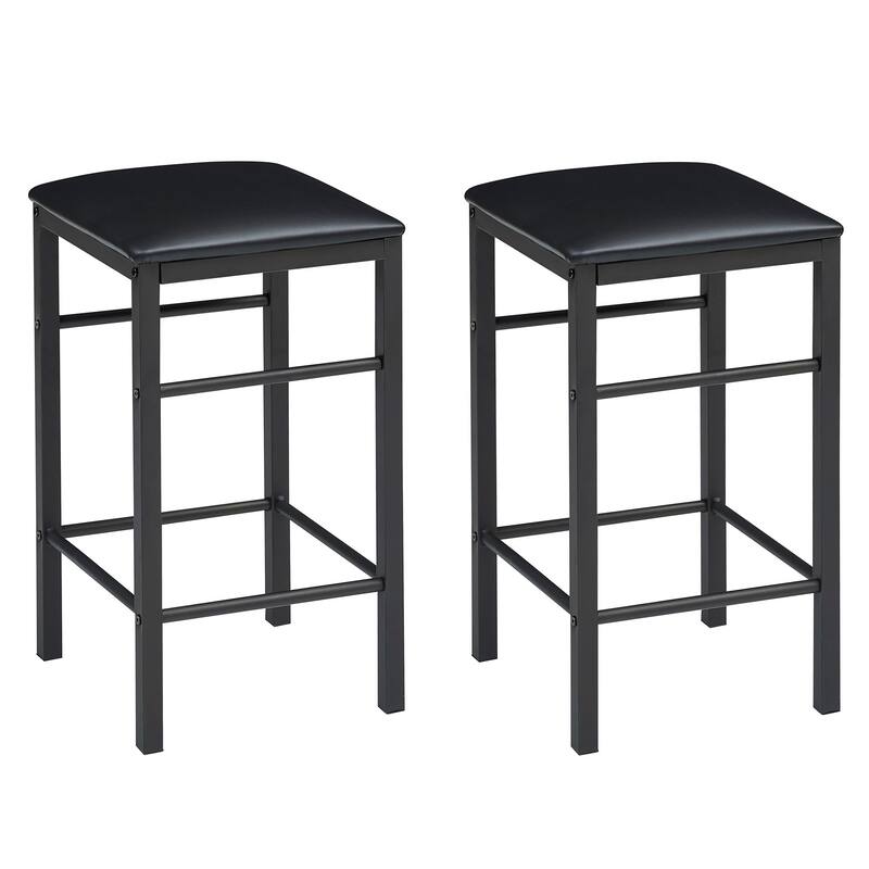 VECELO 3-Piece Dining Table Set for 2, Small Space Kitchen Table & Chairs Set with 2 Stools, Counter Height for Kitchen
