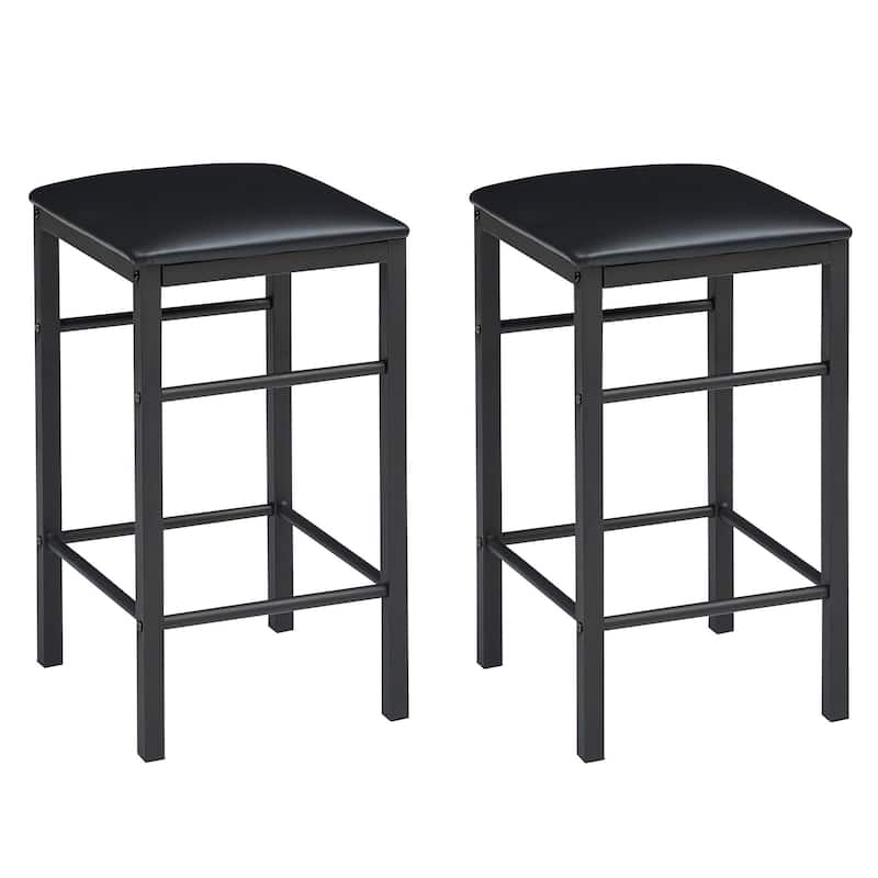 VECELO Dining Table Set with 2 Stools,3 Piece Counter Height for Kitchen