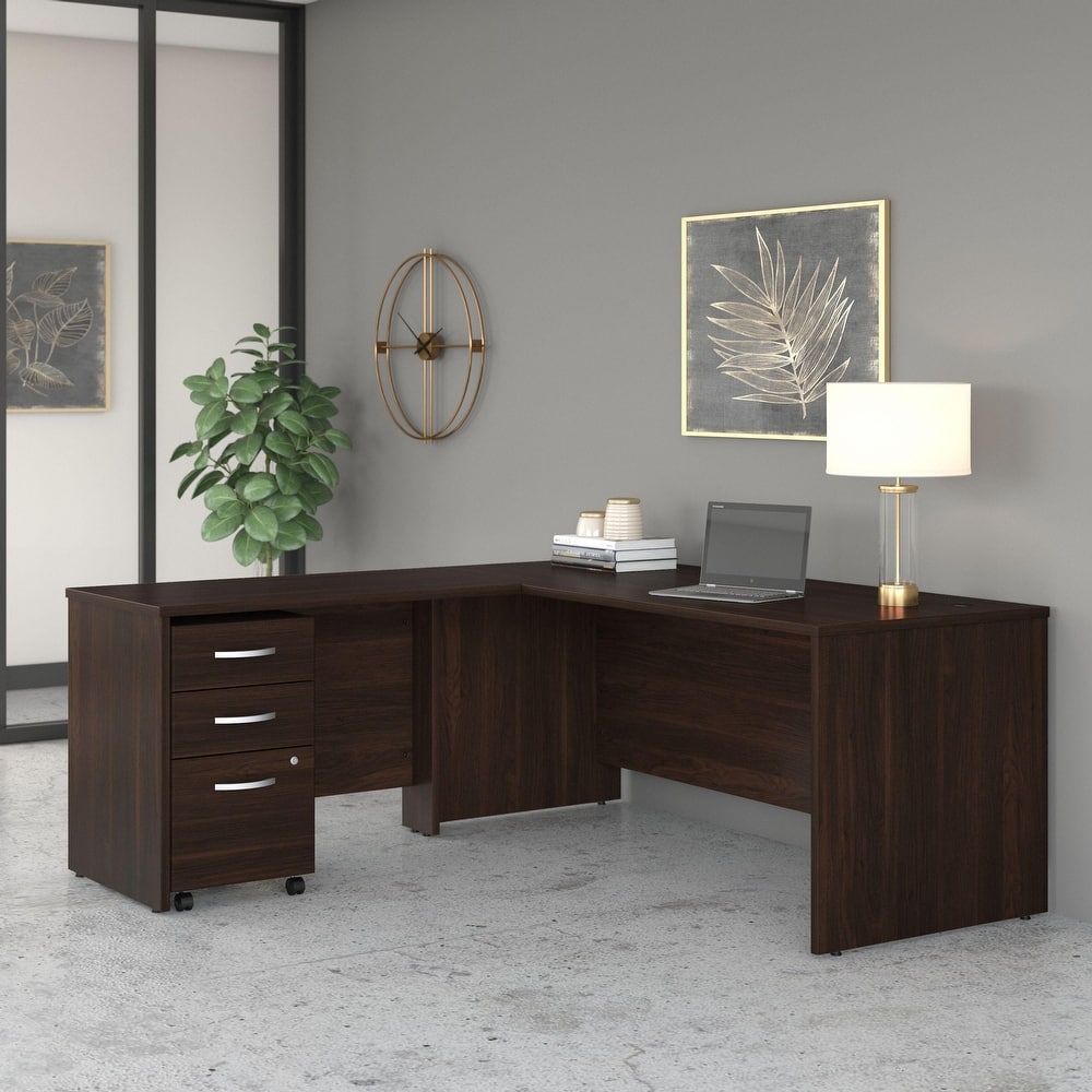 Bush Business Furniture Studio C L Shaped Desk with File Cabinet