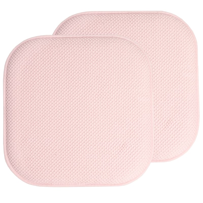 16-in. Square Non-slip Memory Foam Seat Cushions (2 OR 4) - 16 X 16 - Set of 2 - Pink