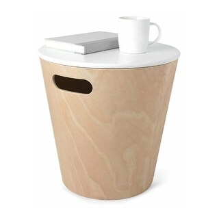 Umbra Woodrow Storage Stool (White/Natural) - Bed Bath & Beyond - 35543489