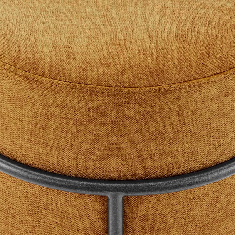 NPD Furniture Ophelia Velvet Round Ottoman with Metal Frame