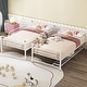 preview thumbnail 4 of 12, Luxury Twin over Twin Metal Bunk Bed with Shelf and Guardrails, Save Space or Separate into 2 Beds, Maximized Space, White
