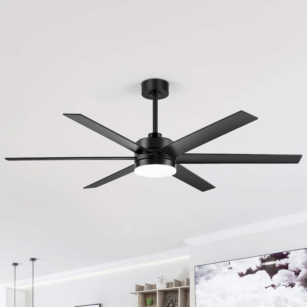 65 Inch Gold/Black LED Ceiling Fan with Light and Remote(6-Blade)