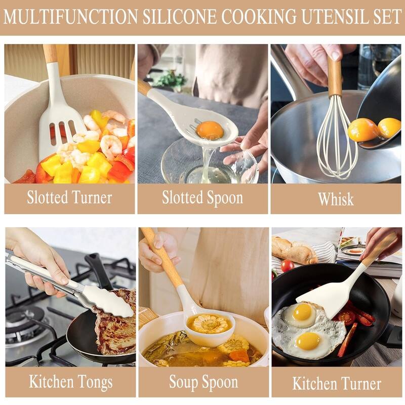 Kitchen Cooking Utensils Set, 33 pcs Non-Stick Utensils Spatula Set with Holder
