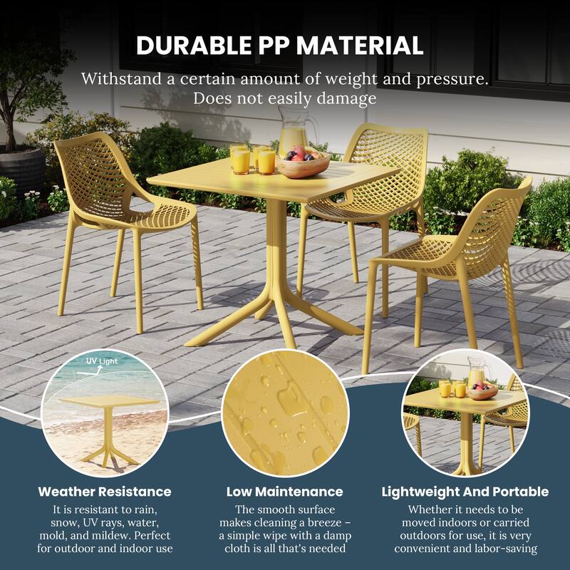 Frond and Form 4-Person Outdoor Square Dining Set