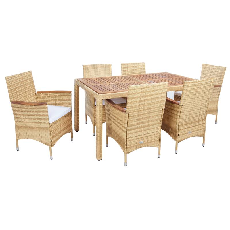 SAFAVIEH Outdoor Agne Dining Set - 59Wx35Dx29H