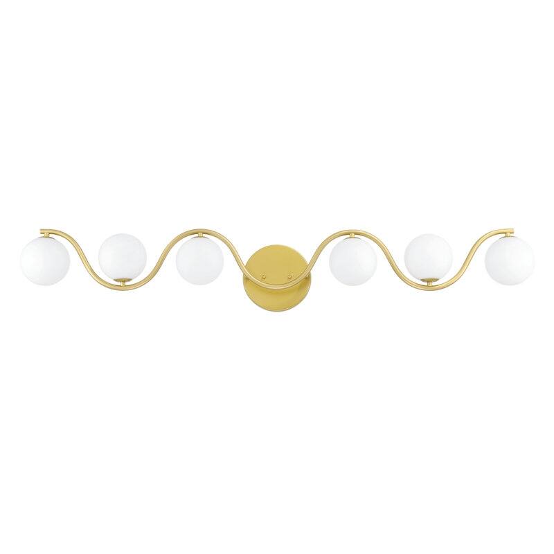 Acroma - 6 Light Gold Steel Dimmable Wavy Vanity Light - N/A