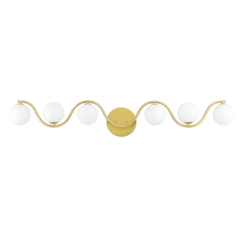 Acroma - 6 Light Gold Steel Dimmable Wavy Vanity Light - N/A
