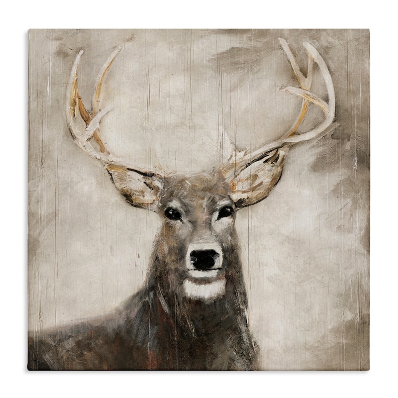 Stupell Gazing Deer in Neutrals Canvas Wall Art Design By Sally Swatland - 36 x 36