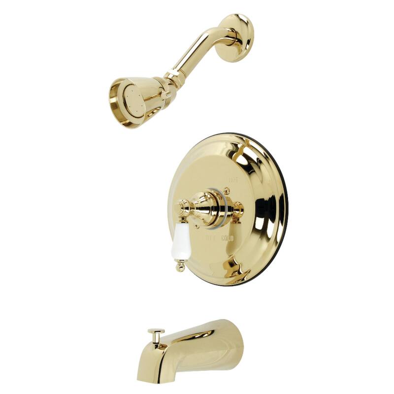 Kingston Brass Restoration Tub and Shower Faucet - Polished Brass