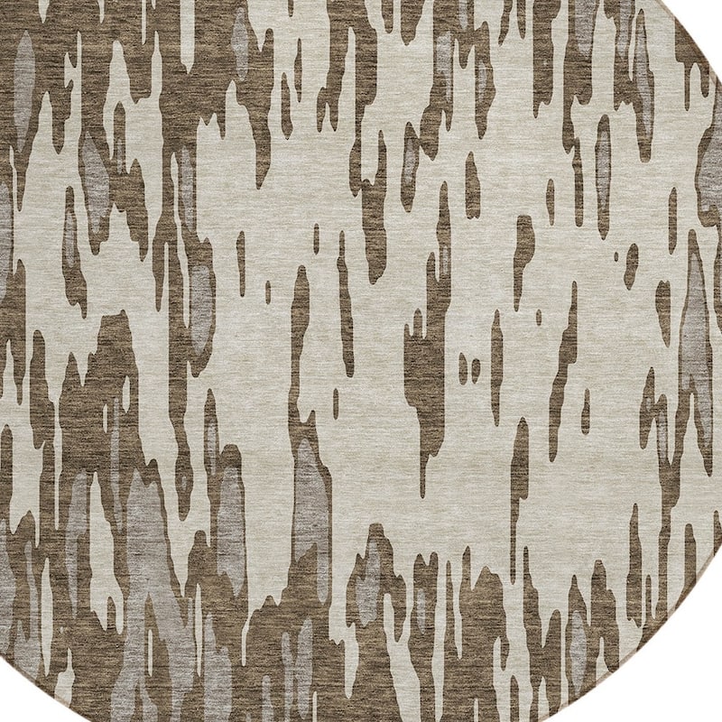 HomeRoots Abstract Transitional Rectangle Outdoor Rug