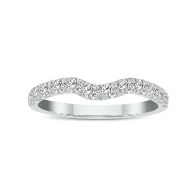 Marquee Jewels 5/8 Carat TW Round Lab Grown Diamond Wedding Band in 14K White Gold