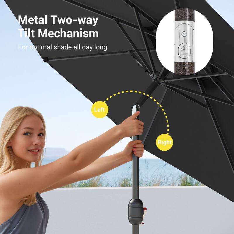Bonosuki 9ft Patio Umbrella Market Table Umbrella with Tilt and Crank