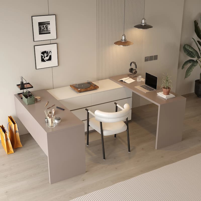 144 Inch Modern Home Office Expandable Dresser Desk