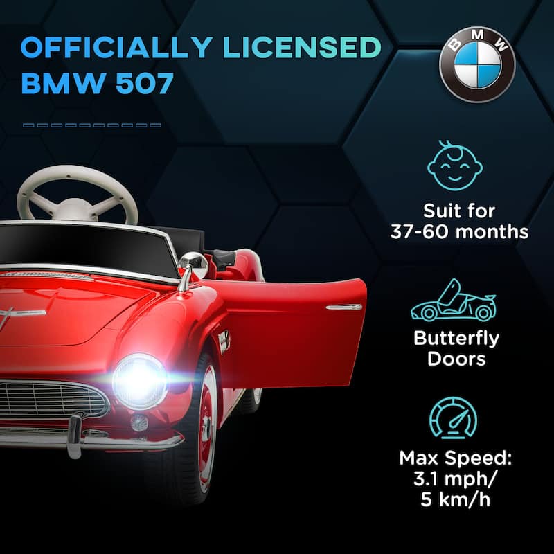 Aosom Licensed BMW Kid Electric Ride On Car, 12V Battery Powered Electric Car for Kids with 3 Speeds Remote Control