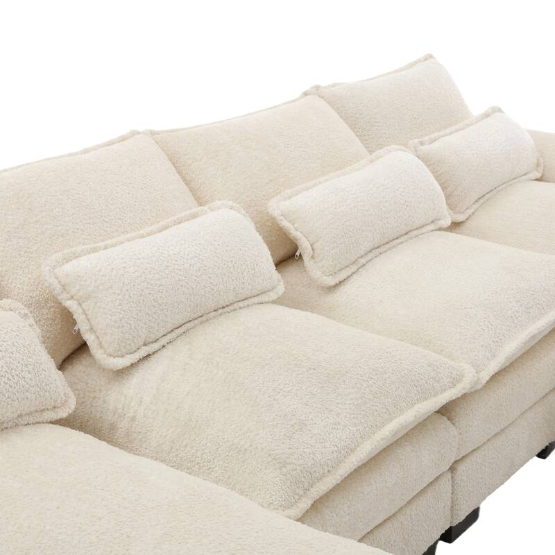 110.63'' Spacious U-Shaped 6-Seat Sectional Sofa with Modular Ottomans