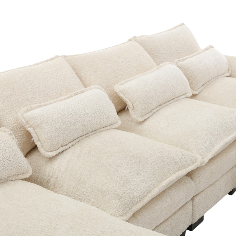 110.63'' U-Shaped 6 Seater Sectional Sofa with Ottomans, Spacious and Durable Design for Living Room Comfort