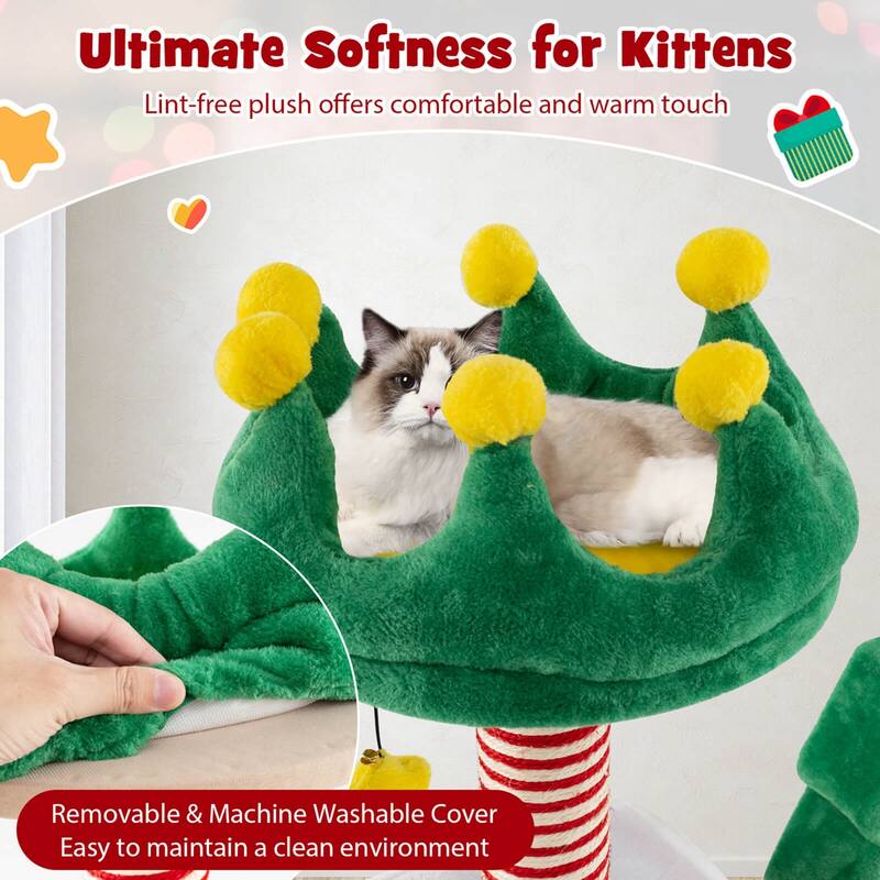 Costway Christmas Cat Tree for Indoor Cats with Sisal Scratching Posts - See Details