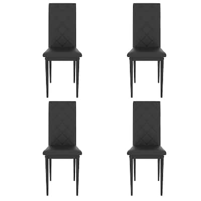 Black Modern PU Leather Dining Chair (Set Of 4)