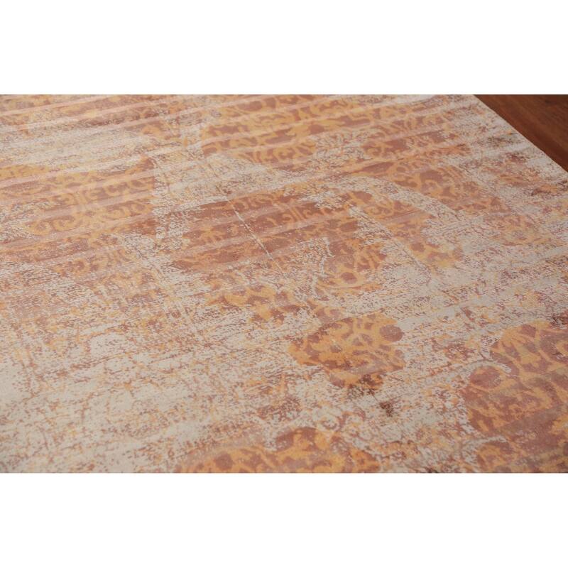 Striped Modern Abstract Indian Area Rug Handmade Wool Carpet - 5'0"x 8'1"