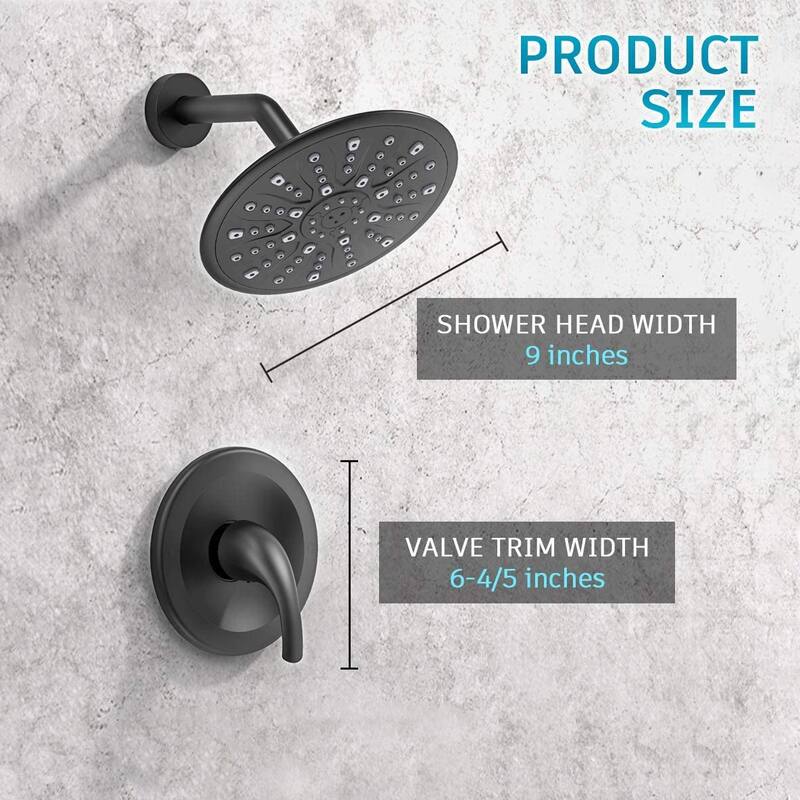 YASINU 9-inch Round Shower Head Bathroom Rainfall Mixer Shower System