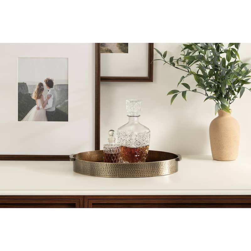 Kate and Laurel Samana Oval Metal Tray