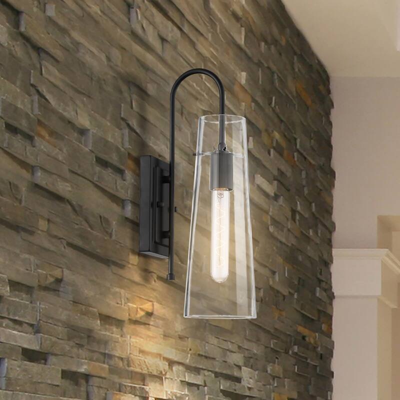 Alondra - 1 Light Sconce with Clear Glass - Black Finish