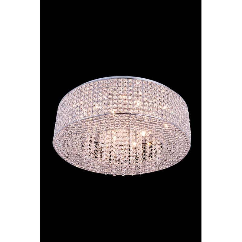 Amelie 10-Light 24 in. Chrome Flush Mount with Royal Cut Crystals - chrome (royal cut crystals) - chrome (royal cut crystals) - chrome (royal cut crystals)
