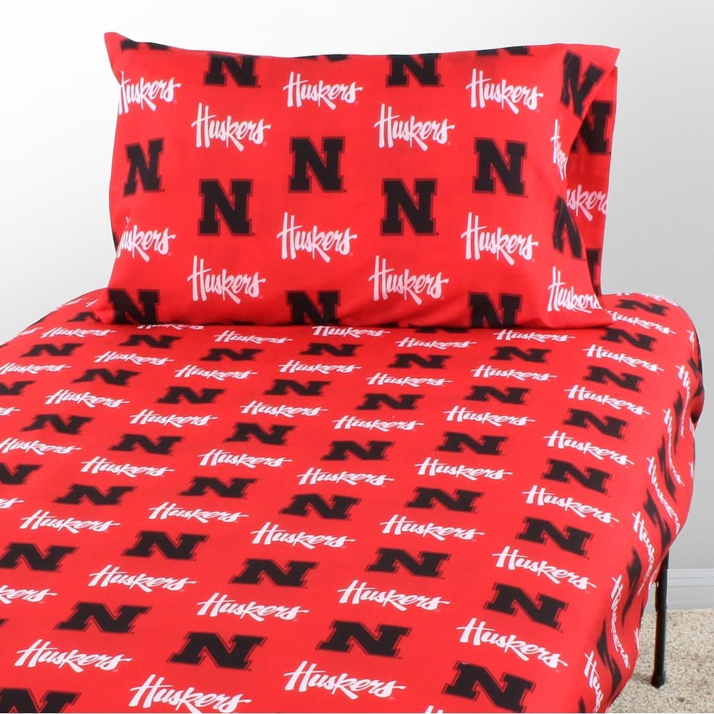 Nebraska Cornhuskers 100% Cotton Bed Sheet Set