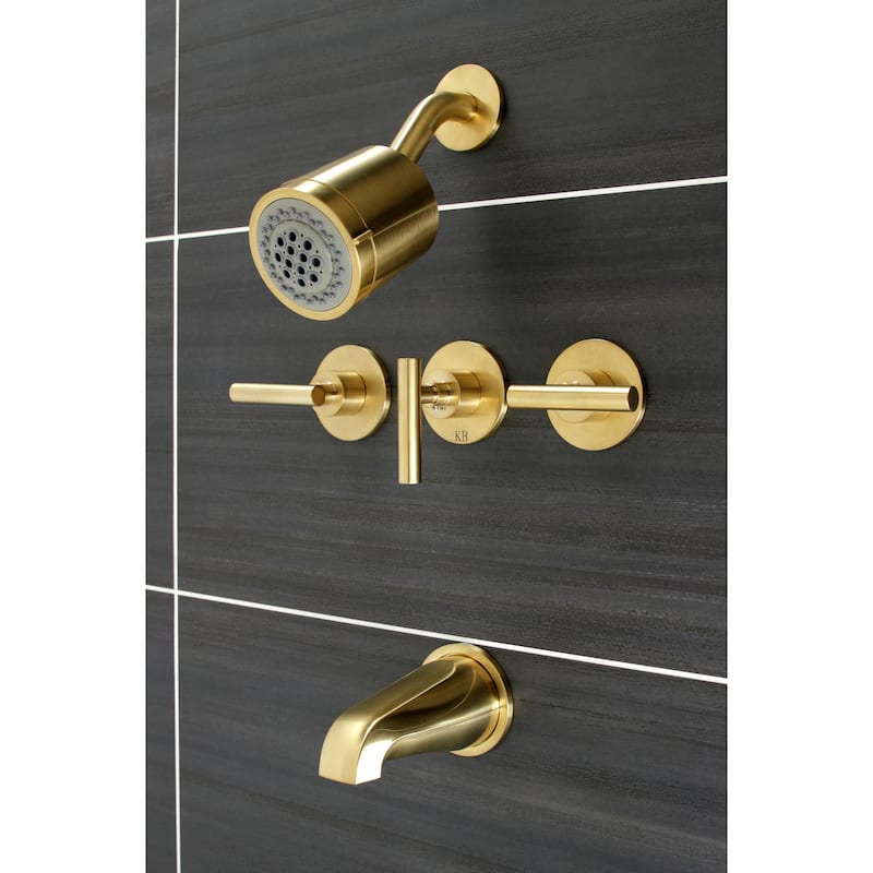 Kingston Brass Manhattan Three-Handle Tub and Shower Faucet