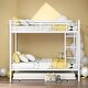 preview thumbnail 1 of 7, Industrial Modern Full Over Full Metal Bunk Bed with Trundle, White White
