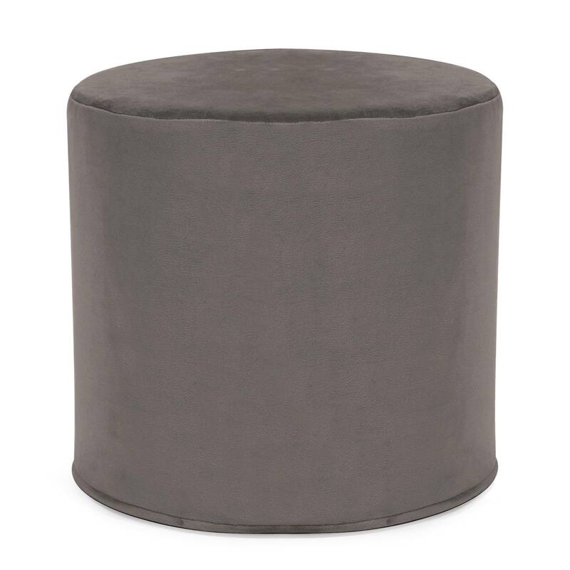 Allan Andrews No Tip Cylinder Ottoman with Cover, Bella Collection - Pewter