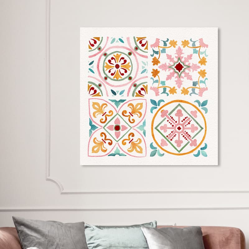 Wynwood Studio Abstract Autumn motif Orange and Teal Scandinavian Wall Art Canvas Print - 40 x 40