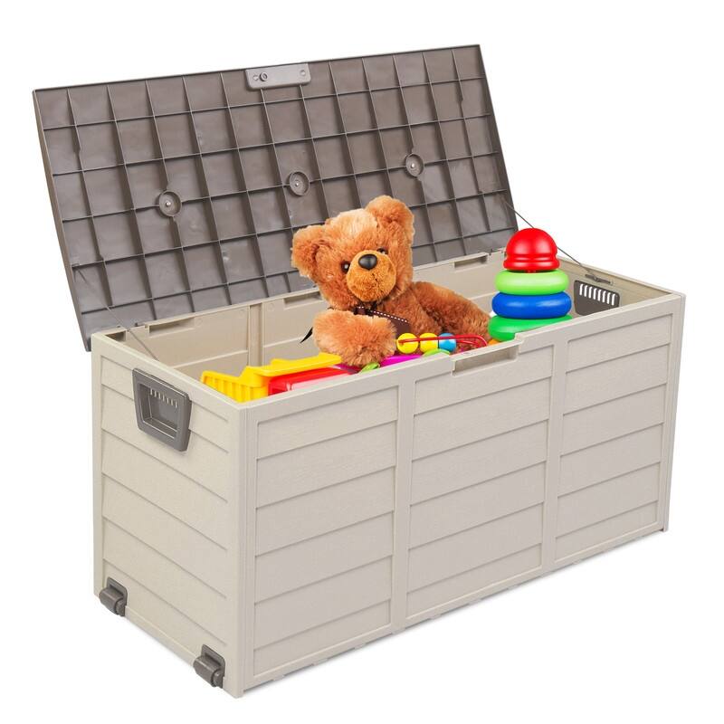 75gal Outdoor Garden Plastic Storage Deck Box - Brown