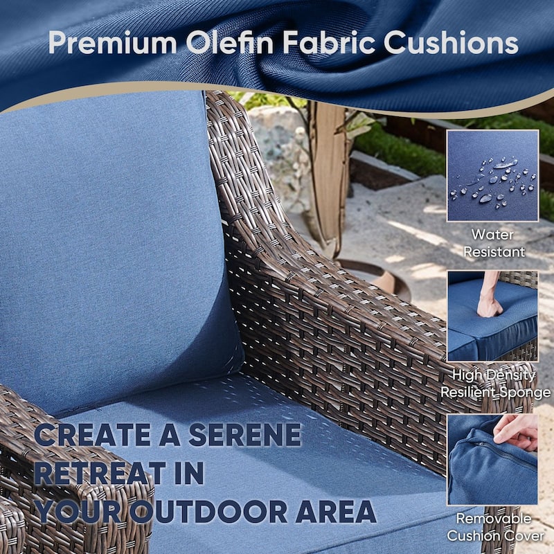Outside Patio Sofa Chair Set with Cushions