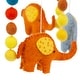 preview thumbnail 4 of 4, Handmade Blue and Orange Elephant Felt Nursery Mobile