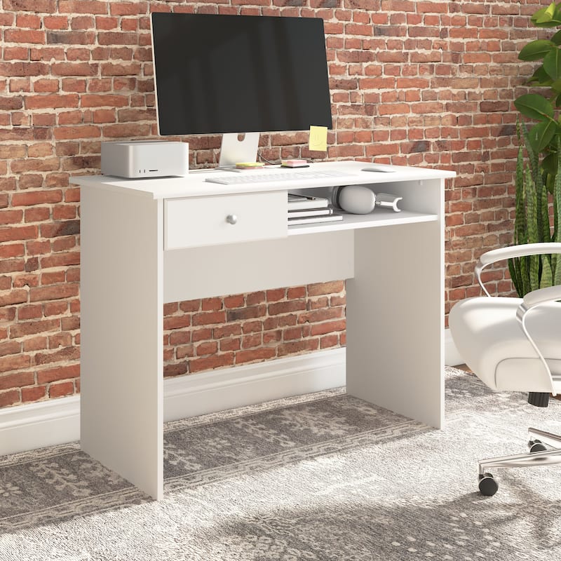 Cabot 40W Writing Desk, Home Office Computer Desk by Bush Furniture - White