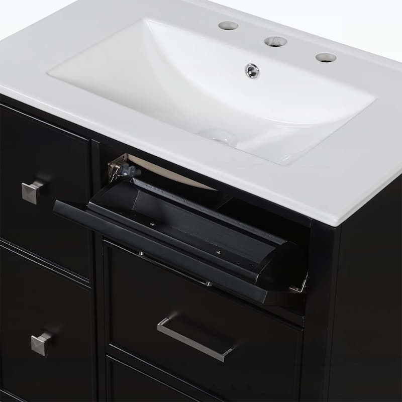 30 Inch Bathroom Vanity with Ceramic Sink